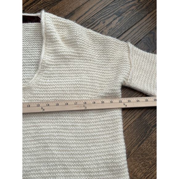Free People Size S Alpaca Blend Sweater All Mine Ivory Oversize Chunky Pullover - Picture 5 of 7